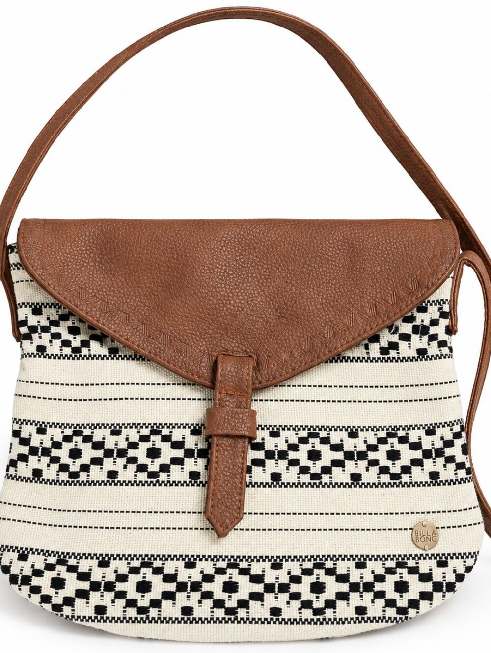 Billabong Woven Crossbody Bag Cream Black Brown Boho Purse